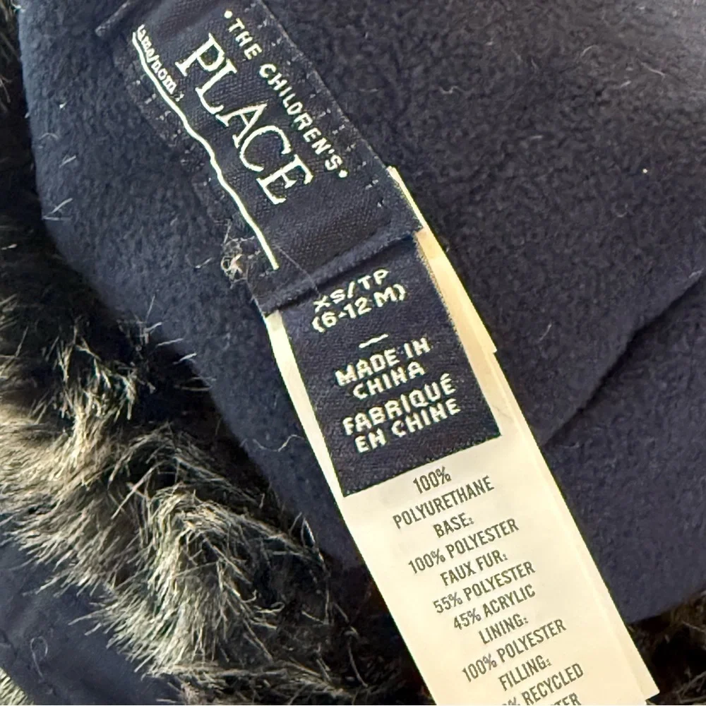 Kids Navy and Black Fur-Lined Hat
